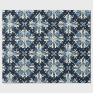 Stunning Blue Celtic Snowflakes Wrapping Paper