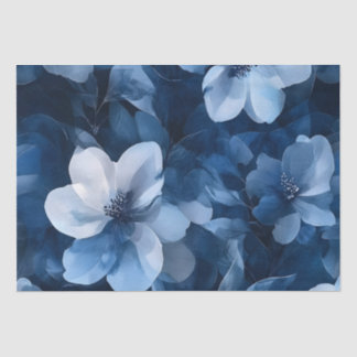 Stunning Blue Floral Tissue Paper