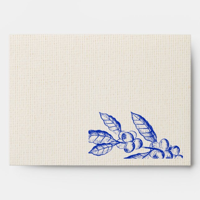 Stunning Blue Foilage Envelope (Front)