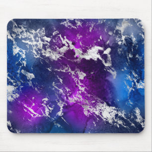 Stunning Blue, Pink & Silver Marble Galaxy Mouse Pad