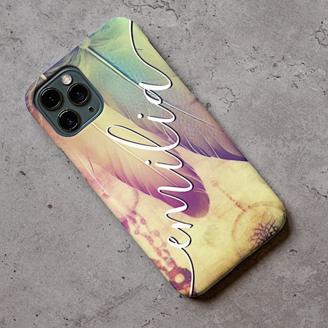 Stunning Boho Bohemian Dreamcatcher Feathers Retro iPhone Case (Creator Uploaded)