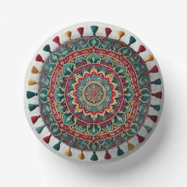 Stunning Boho Mandala Plates – Vibrant & Unique (Front)