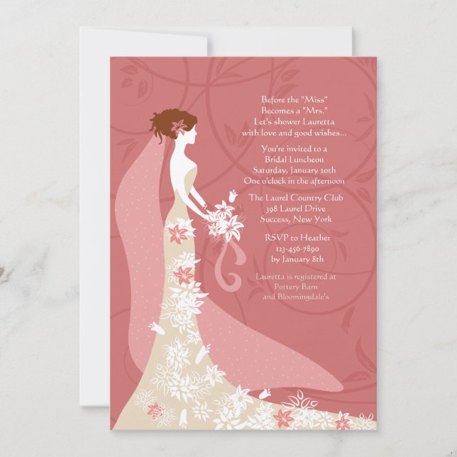 Stunning Bride Bridal Shower Invitation (Front)