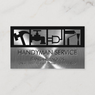 Stunning Builder Tools On Steel Business Card