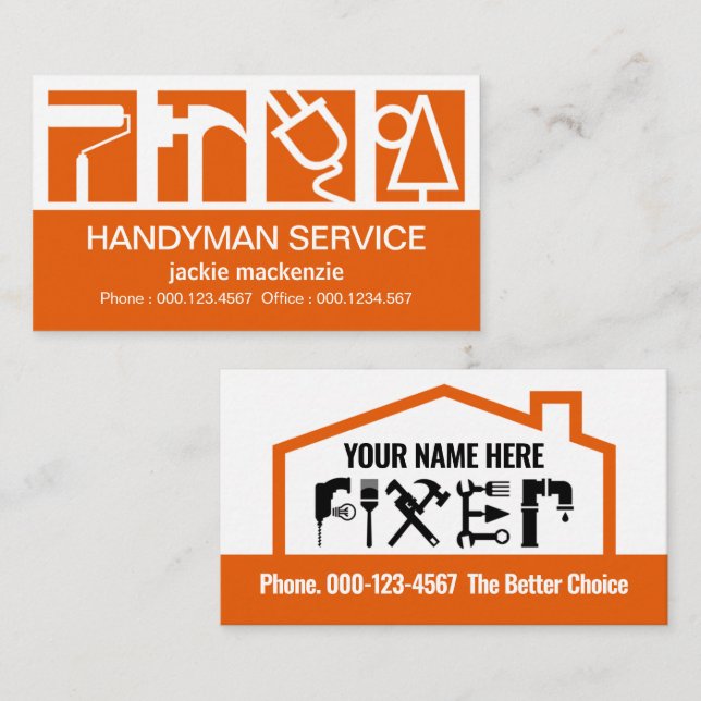 Stunning Builders Service Logo Construction Business Card (Front/Back)