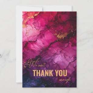 Stunning Celestial Elegance Marble Symphony Thank You Card