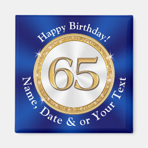 Stunning, Cheap, 65th Birthday Party Favours,  Magnet