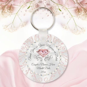 Stunning Cheap Personalised Wedding Favours, Blush Key Ring