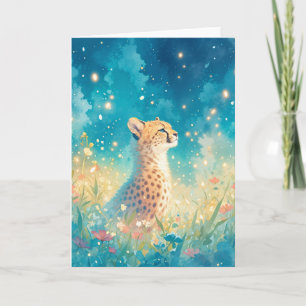 Stunning Cheetah Among Wildflowers Card