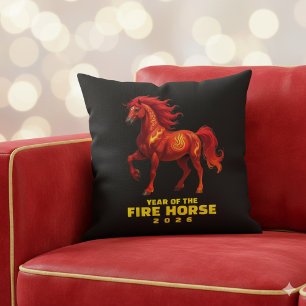 Stunning Chinese Year of the Fire Horse 2026 Cushion