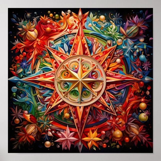 stunning Christmas Kaleidescope poster (Front)