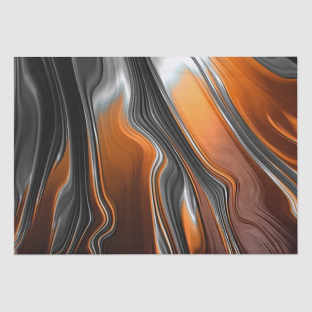Stunning chrome-orange fractal abstract Decoupage Tissue Paper (Front)