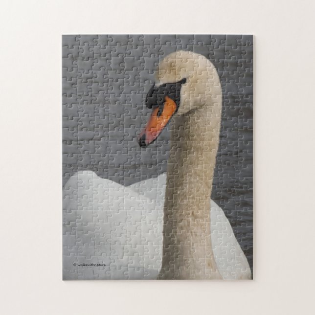 Stunning Closeup of a Mute Swan in Harbour Jigsaw Puzzle (Vertical)