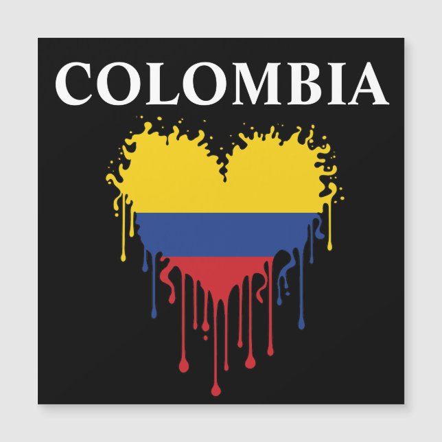 Stunning Colombia Dripping Heart Flag  (Front)