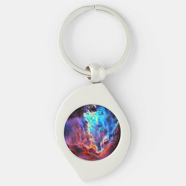 Stunning Colour Composite Star Nebula Key Ring (Front)