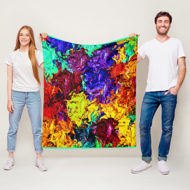 Stunning Colourful Abstract Pattern Fleece Blanket (In Situ)