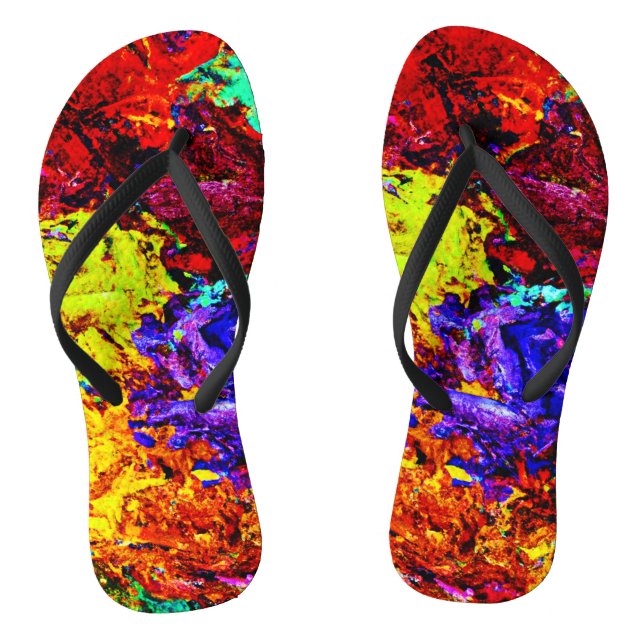 Stunning Colourful Abstract Pattern Thongs (Footbed)