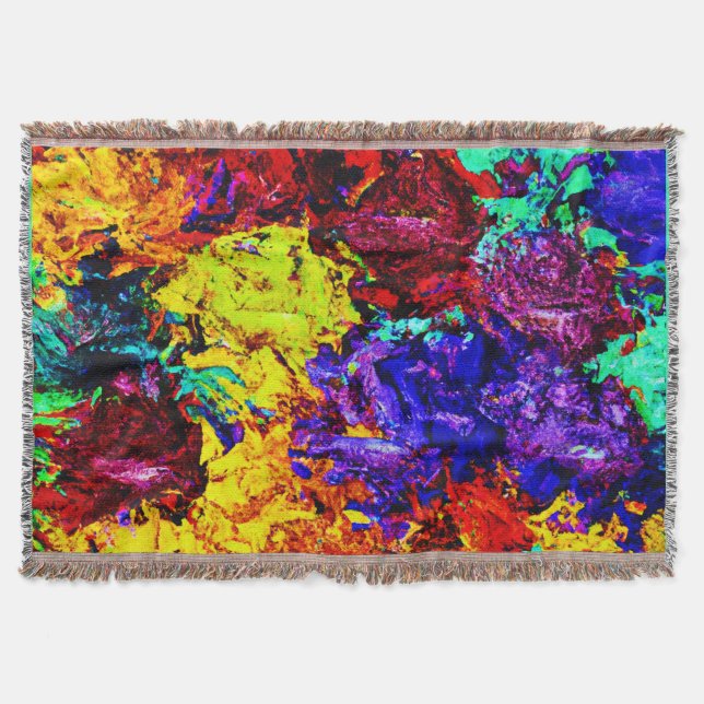 Stunning Colourful Abstract Pattern Throw Blanket (Front)