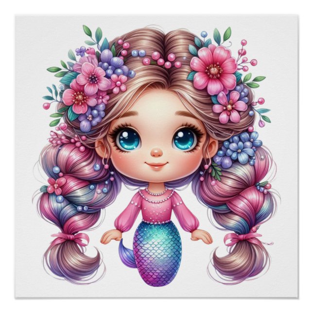 Stunning, Colourful Mermaid Poster (Front)