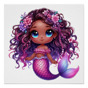 Stunning, Colourful Mermaid Poster