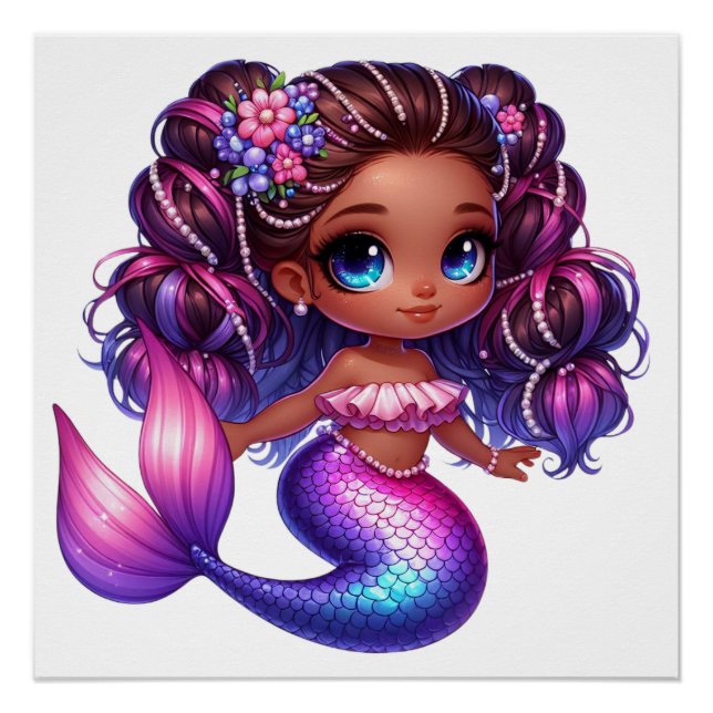 Stunning, Colourful Mermaid Poster (Front)