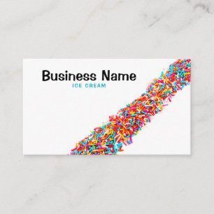 Stunning Colourful Sprinkles Line Ice Cream Business Card