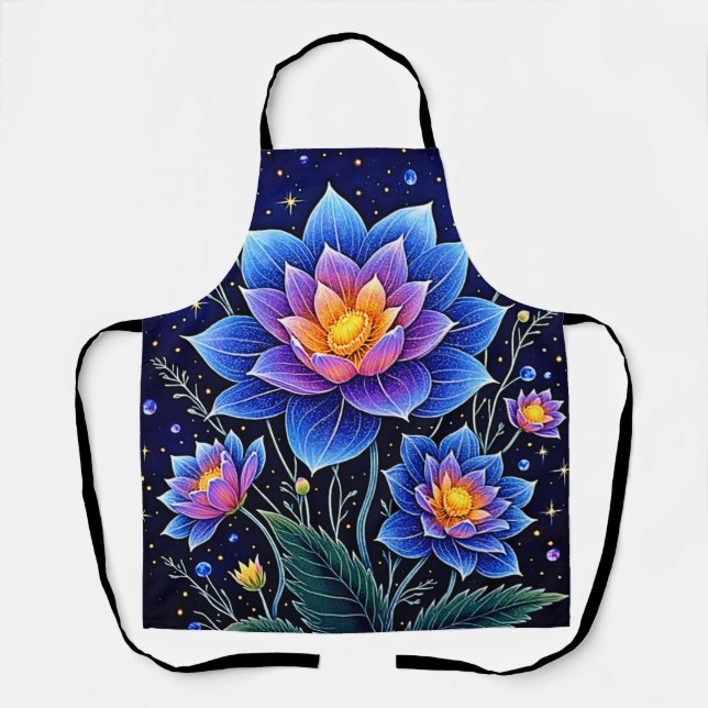 Stunning Cosmic Floral Dreams Design Apron (Front)