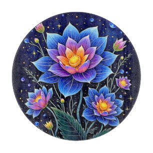 Stunning Cosmic Floral Dreams Design Cutting Board