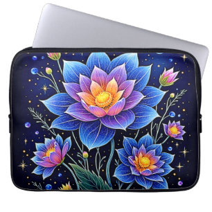 Stunning Cosmic Floral Dreams Design Laptop Sleeve