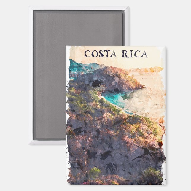 Stunning Costa Rica Vintage Travel Landscape Magnet (Front/Back)