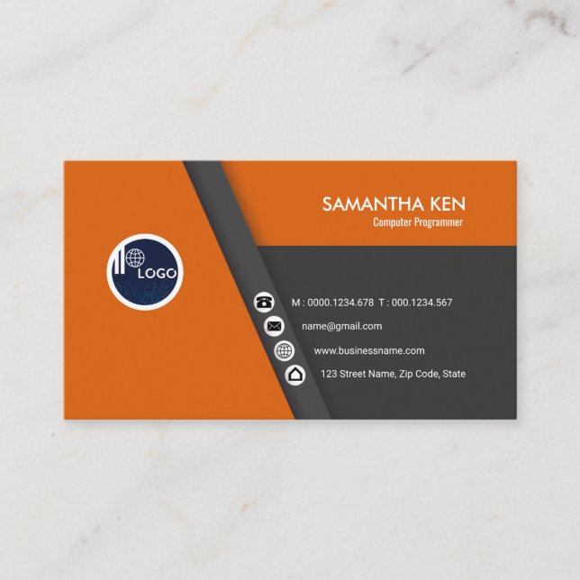 Stunning Creative Elegant Programmer Business Card (Front)