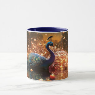 Stunning Custom Monogram Peacock Mug
