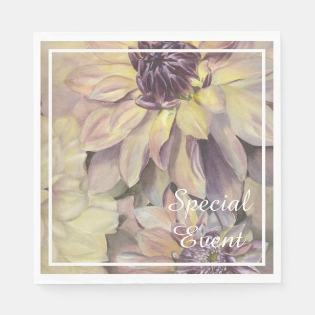 Stunning Dahlias Party Napkin (Front)