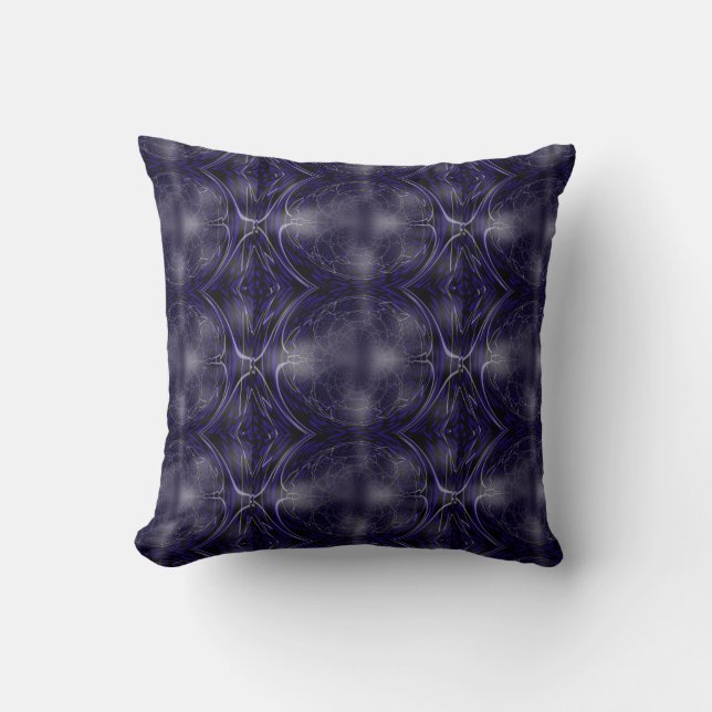 Stunning Deep Blue Fractal Design Cushion (Front)