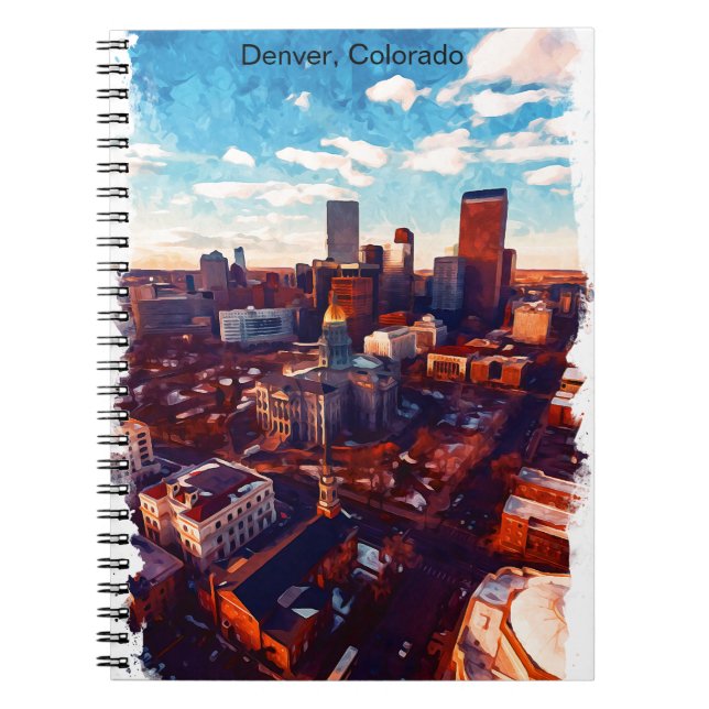 Stunning Denver Colorado City View Notebook (Front)