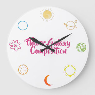 Stunning Design of Flower Galaxy Combination  Large Clock