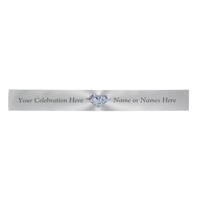 Stunning Diamond Personalised Ribbon Your Occasion Satin Ribbon (Front)