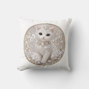 Stunning Diamond Princess Cat High-End Luxury An Cushion