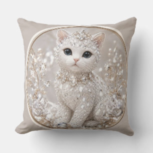 Stunning Diamond Princess Cat High-End Luxury An Cushion