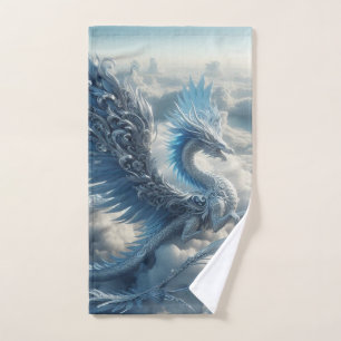 Stunning Dragon Surrounded by Clouds Hand Towel