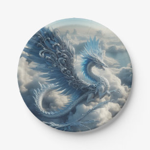 Stunning Dragon Surrounded by Clouds  Paper Plate