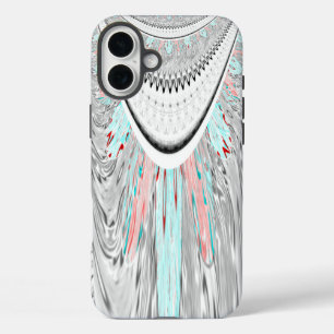 Stunning edgy soft cyan colours vector illustratio iPhone 16 plus case