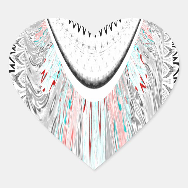 Stunning edgy soft cyan colours vector illustratio heart sticker (Front)