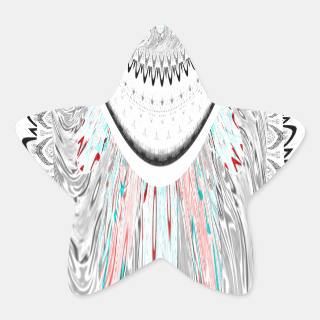 Stunning edgy soft cyan colours vector illustratio star sticker (Front)