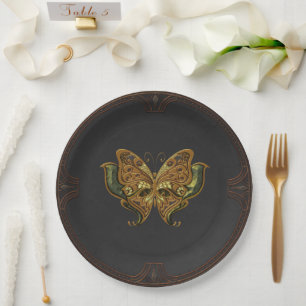 Stunning elegant butterfly paper plate