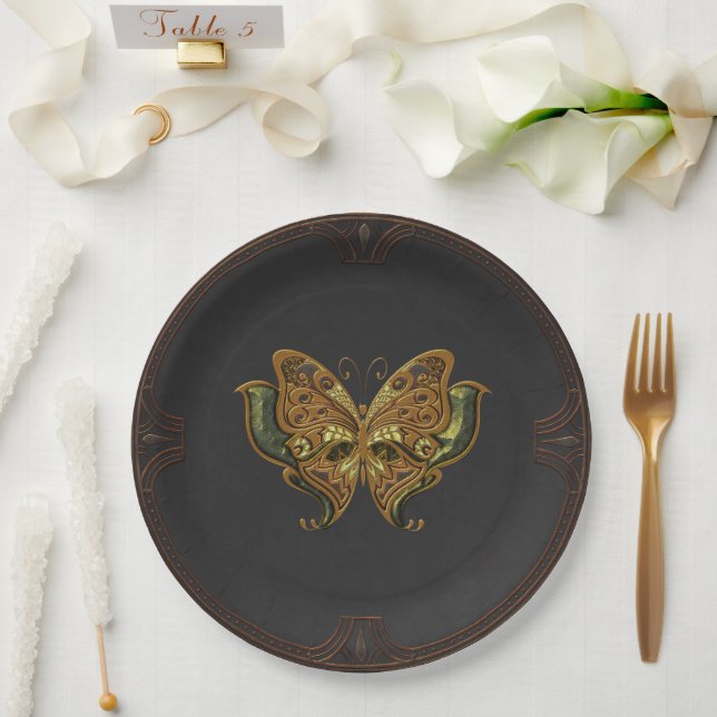 Stunning elegant butterfly paper plate (Wedding)