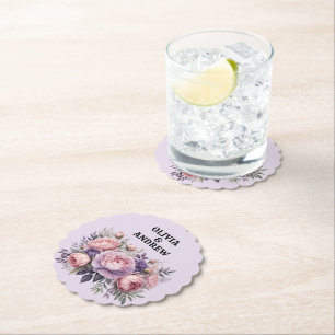 Stunning Elegant Floral Soft Pastel Colours Paper Coaster