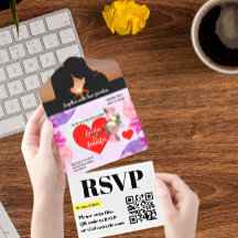 Stunning Elegant Modern All in One Wedding Invite