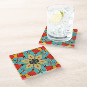 Stunning Enamel Coloured Glass Look - Your initial Coaster