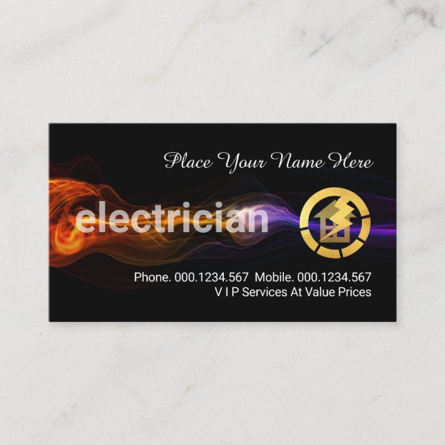 Stunning Fast Lightning Taxi Service Business Card (Front)